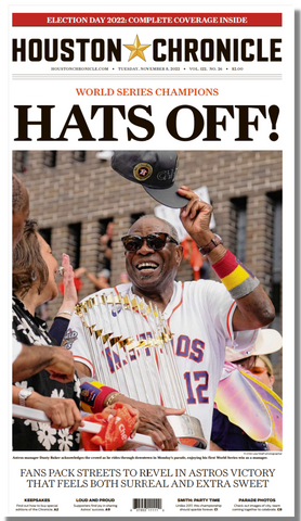 2022 "HATS OFF!" Frameable High Gloss Front-Page Reproduction (11"x22")