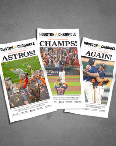 Houston Houston Chronicle WS Championship Astros Win November Paper set of three